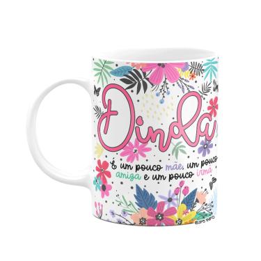 Imagem de Caneca Floral Dinda - É um pouco mãe, amiga e irmã