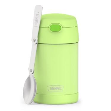 Imagem de THERMOS FUNTAINER Pote de alimentos isolado a vácuo de aço inoxidável de 473 ml com colher dobrável, limão neon