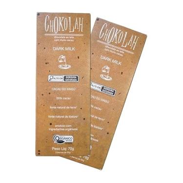 Imagem de Kit 2X: Chocolate Dark Milk 55% Cacau com Açúcar Demerara Orgânico CHoKolaH 70g