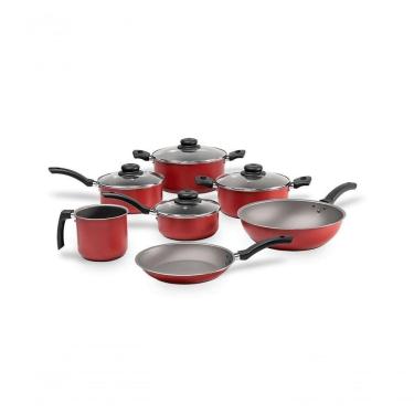 Imagem de Jogo De Panelas 7 Peças Ruby - Brinox Vermelho Brinox