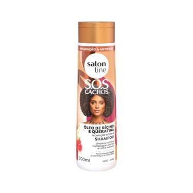Imagem de Salon Line, Shampoo, SOS Cachos, Óleo de Rícino e Queratina, Vegano - Para Cabelos Cacheados e Crespos, 300ml