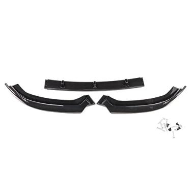 Imagem de Brilluxa Kit de divisor de spoiler de lábio dianteiro estilo fibra de carbono, kit de spoiler de plástico ABS com acabamento de corpo de barragem de ar universal para A 3 SLINE 8V (Carbon Fiber Style)