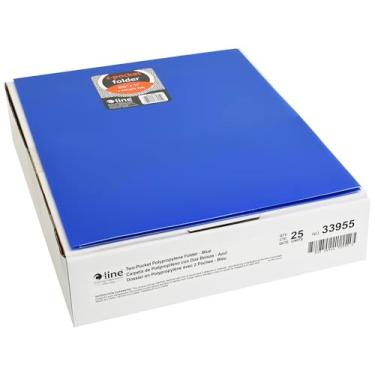 Imagem de C-Line Portfólio de poliéster pesado de dois bolsos, para papéis de tamanho de carta, inclui compartimento para cartão de visita, 1 portfólio, azul (33955)