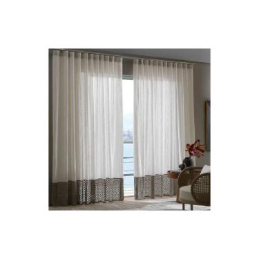 Imagem de Cortina Bella Janela 420x250 cm Duplex Monaco Crochê Cascalho