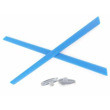 Imagem de Caulo Mangas de substituição compatíveis com armações de óculos de sol Oakley OX3222 OX3232 OX3241 OX8097 OX8103 etc (azul com almofadas de nariz - 1 conjunto)