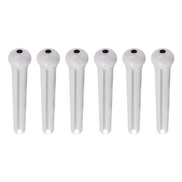 Imagem de Kit 6 Pinos Violão Aço Dolphin Brancos com Marcação