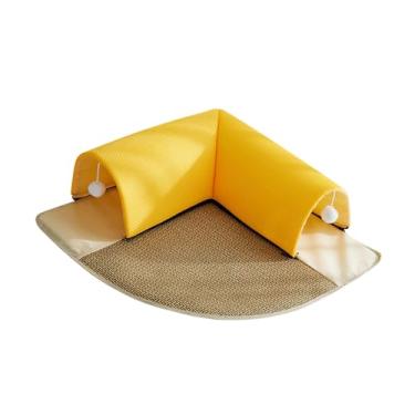 Imagem de Generic Túnel e cama para gatos, brinquedo com bolas, para animais de estimação, máquina de esconderijo, lavável, casa de verão para gatos internos, amarelo 50cm