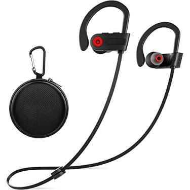 Imagem de Otium Fones de ouvido sem fio, fones de ouvido Bluetooth, fones de ouvido esportivos, fones de ouvido estéreo IPX7 à prova d'água para academia, corrida, 9 horas de reprodução, cancelamento de ruído