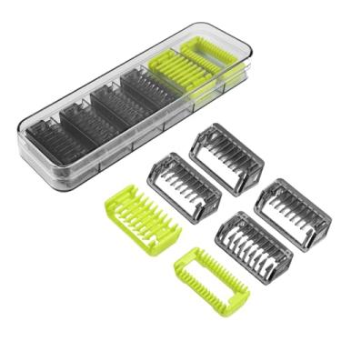 Imagem de Kit Pentes Guia com Estojo para Philips One Blade - Yinke 7 peças. Conforto e Estabilidade ao se Barbear. Compatível com QP2520/21, QP2530, QP2620, QP2724 e QP2824