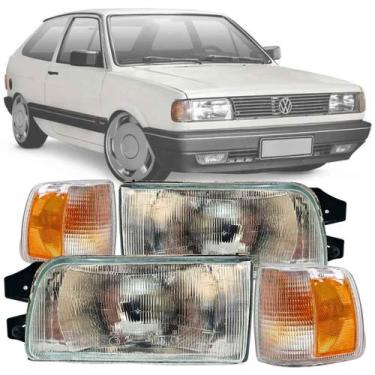 Imagem de Par Kit Farol Dianteiro Seta Pisca Volkswagen Gol Saveiro Parati Voyag