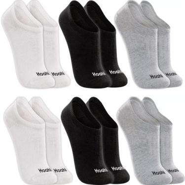 Imagem de Kit 6 Pares Meias Sapatilha Algodão Cano Baixo Curto Soquete Sport Fem