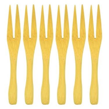 Imagem de Kit 6 Mini Garfos de Bambu Petiscos Queijo Tábua de Frios - Oikos