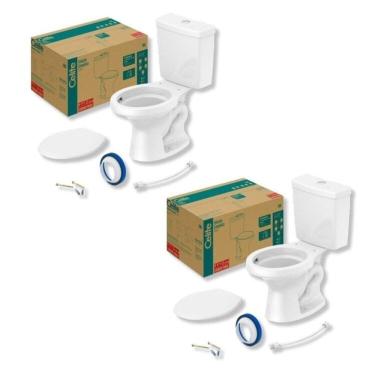 Imagem de Kit 2 Vaso Sanitário com Caixa Acoplada 6l Uni Celite Branco