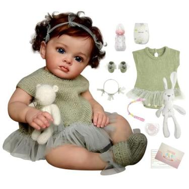 Imagem de Reborn de Silicone Realista Brastoy Original Boneca Pode Dar Banho Kit