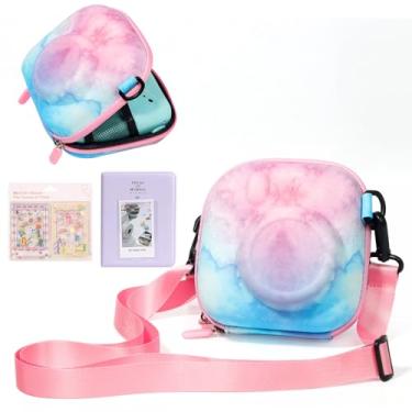 Imagem de WOGOZAN Kit de acessórios para câmera instantânea Fujifilm Instax Mini 12/11/99/7+ SE EVO com bolsa universal para câmera, mini álbum de filme, adesivos de borda - aquarela azul e rosa