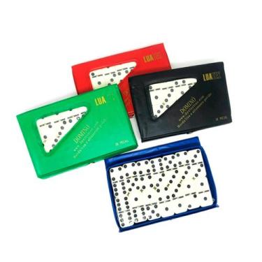 Imagem de Dominó Para Jogo Profissional De Osso Estojo Com 28 Peças Pontos Das P