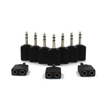 Imagem de Adaptador Plug P10 Estéreo X 2 Jack J10 Estéreo 10 Unidades - Sd