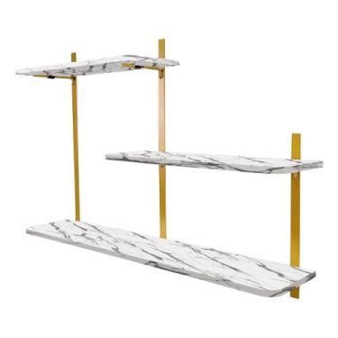 Imagem de Nicho Prateleira Parede Leeds Decoração - Loja da Isa, Dourado/Vulcano