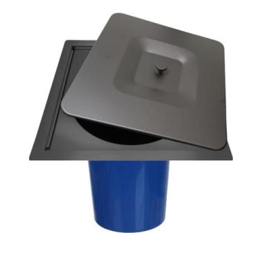 Imagem de Lixeira de Embutir Quadrada de Pia e Bancada Inox Preto 5LTs - Stillus