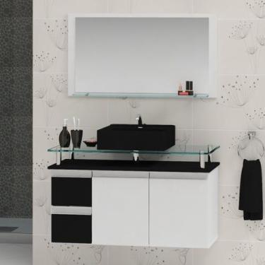 Imagem de Conjunto para Banheiro Gabinete com Cuba e Espelheira 80cm Diamante - 