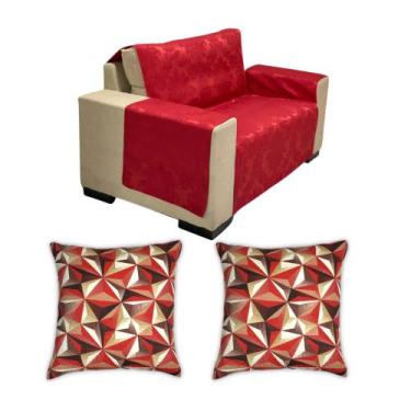 Imagem de Kit Capa Protetora de Sofá com Braços Jacquard e 2 Capas de Almofada -