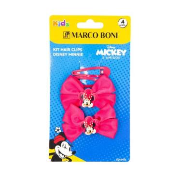Imagem de Kit 4 Presilhas Tic Tac Hair Clips Disney Minnie Marco Boni, Rosa