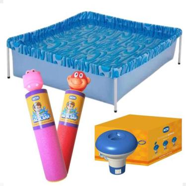 Imagem de Piscina Infantil 400L Mor + 2 Lança Agua +Flutuador p/ Cloro, Vermelho