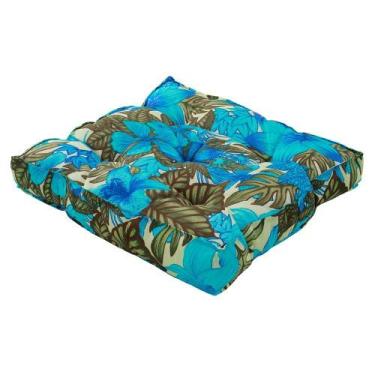 Imagem de Almofada Futton Turco 42x42cm Tropical Azul - FASTLAR