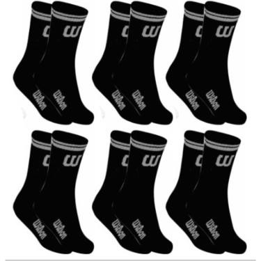 Imagem de Kit 6 Meias Cano Alto Unisex Adulto Preta