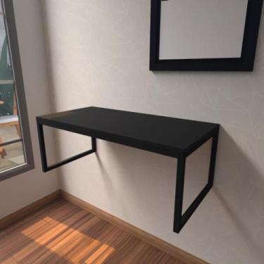 Imagem de Aparador industrial preto moderno cantinho café escritorio simples ban