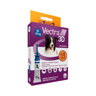 Imagem de Combo Antipulgas Vectra 3D Ceva para Cães 10 a 25 kg - 3un