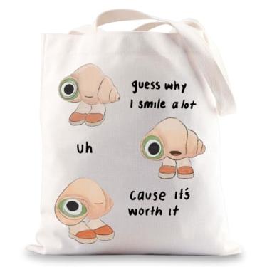 Imagem de BWWKTOP Marcel Shell Tote Bag Marcel Animation Inspired Gifts Guess Why I Smile A Lot Bolsa de ombro Marcel Merchandise, Guess Why Tg, One Size