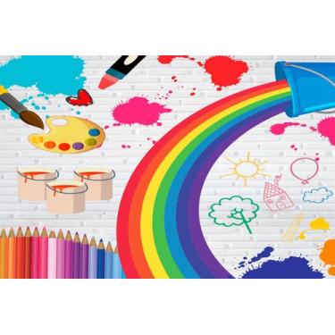 Imagem de Painel De Lona Pintando o Sete Arco Íris - Fabrika de Festa, 300x200cm