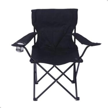 Imagem de Cadeira Camping Dobrável Porta Copo Bolsa De Transporte Praia Acampame