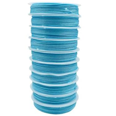 Imagem de Linha Fio Fibra Poliamida Azul Bebê 1mm 1un 10 Metros Arte - Macall