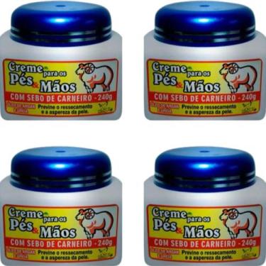 Imagem de Creme para os Pés e Mãos San Jully Com Sebo de Carneiro Pote 240g Kit 