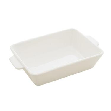Imagem de Refratário Lyor Porcelana C/alça Basic Branco 34x20,5x5cm, Branco, Ret