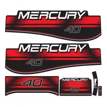 Imagem de Kit Faixa Adesivo Motor Mercury 40 Hp 1998 - SPTS