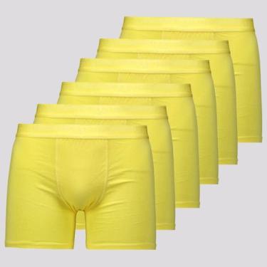 Imagem de Kit 6 Cuecas Boxer Lupo Elastic Soft Amarela, G