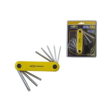 Imagem de Chave Torx Canivete Com Furo Guia 8 Peças T9-40 Gm5100 Chevrolet