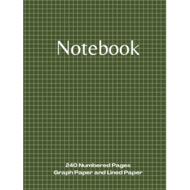 Imagem de Graph Paper Notebook: Project Workbook with 240 Numbered Pages Quad Ruled 5 x 5 Graph Paper and College Lined Paper | 8.25" x 11" | PLUS Contacts Pages | For Ideas, Notes, Sketches