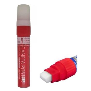 Imagem de Caneta Poster Pen 15mm Vermelha - Marcador Profissional para cartazistas