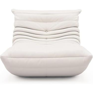 Imagem de Poltrona Mohair macia Bege Teddy Preguiçosa Sofá Cadeiras Fireside Cadeiras Amor Assento Cadeira de Chão, Branca, 75cm