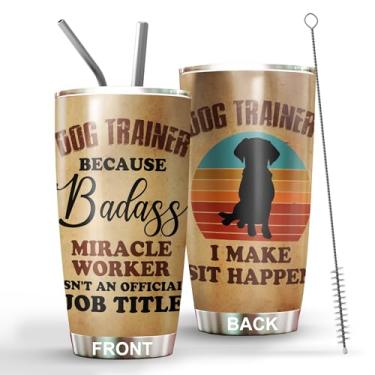 Imagem de MEDROC Copo de aço inoxidável para treinador de cães, tampa de canudo de 590 ml, presentes de treinamento de cães para mulheres e homens, presentes engraçados para treinamento de cães