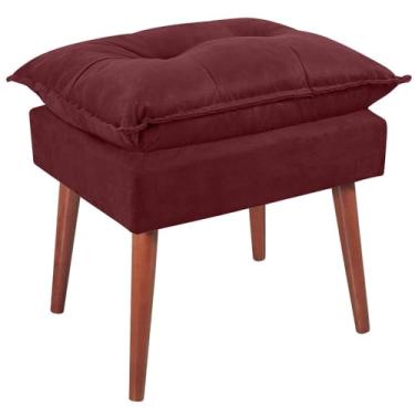 Imagem de Puff Puf Opall Pes Palito 55x40cm Suede Vermelho Escuro MPassos