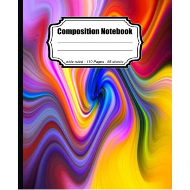 Imagem de Composition Notebook: marble composition notebook 2021 2022 | Wide Ruled Paper Journal Notebook | Pretty Gold Purple Turquoise Liquid Marble ... Wide Ruled Paper | 7.5" x 9.25" 110 Pages