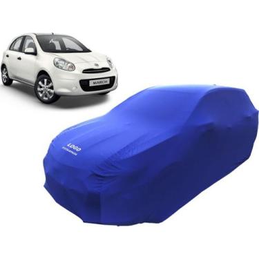 Imagem de Capa Automotiva De Tecido Para Carro Nissan March - Mz, Azul
