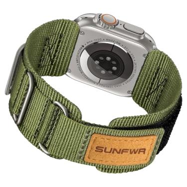 Imagem de SUNFWR Pulseira masculina de nylon resistente para Apple Watch séries 11/10/9/8/7/6/5/4/3/2/1/SE de 42 mm (série 11/10) de 41 mm, 40 mm, 38 mm