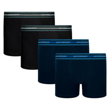 Imagem de Kit 4 Cueca Boxer Box Lupo Infantil Kids Algodão Original, Preto com m