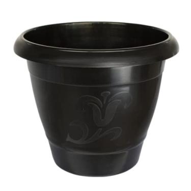 Imagem de Vaso de Plantas Plástico Redondo Jardineira Decorativa Preto 25289 Arqplast